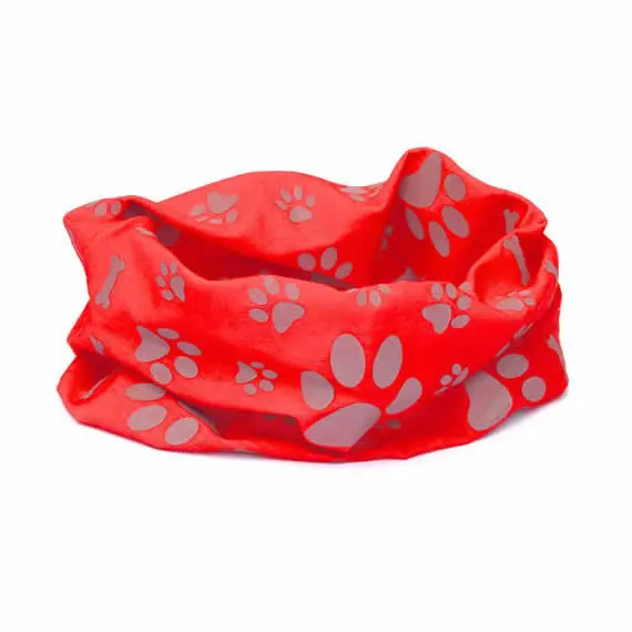 Red Paw & Bone Print Reflective Dog Scarf – Dog Bandanas