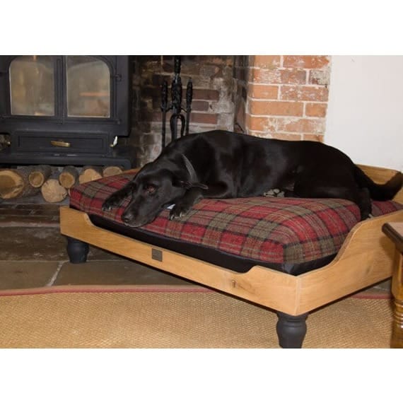 Handmade Wooden Luxury Raised Dog Bed