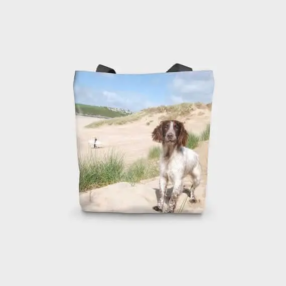 Canvas Printed Spaniel Beach Bag