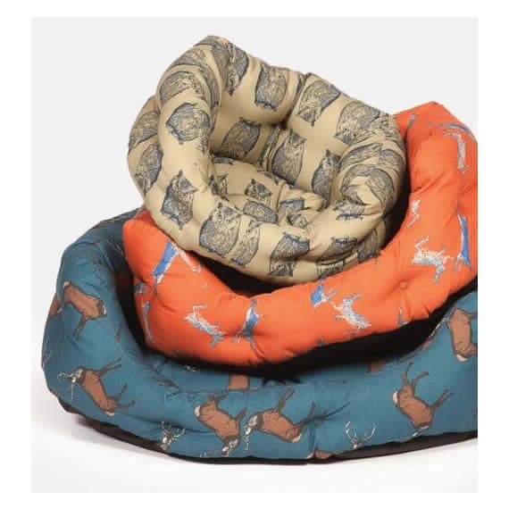 Animal Printed Woodland Danish Design Dog Couches | Luxury Dog Beds