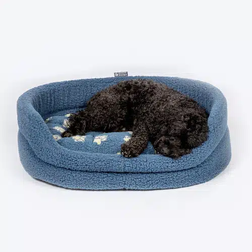 Fleece Blue Oval Slumber Bed – Danish Design Dog Beds