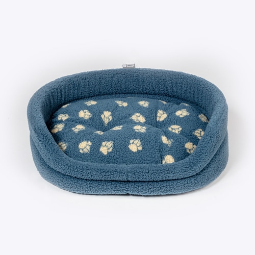 Fleece Blue Oval Slumber Bed – Danish Design Dog Beds