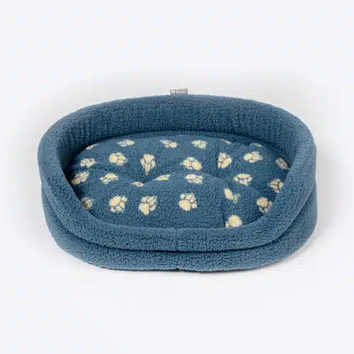 Fleece Blue Oval Slumber Bed – Danish Design Dog Beds