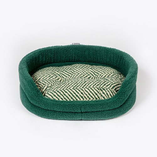 Fleece Green Oval Slumber Bed – Danish Design Dog Beds