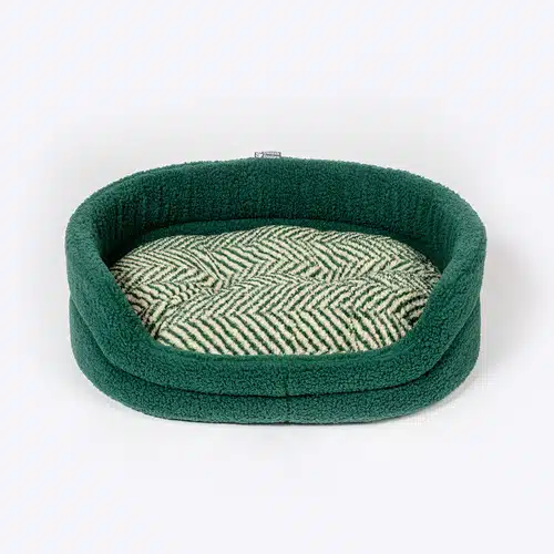 Fleece Green Oval Slumber Bed – Danish Design Dog Beds