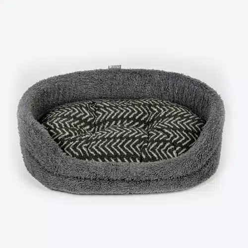 Fleece Grey Oval Slumber Bed – Danish Design Dog Beds