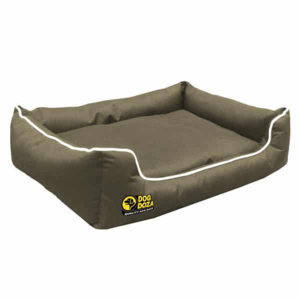 beige waterproof memory foam dog bed