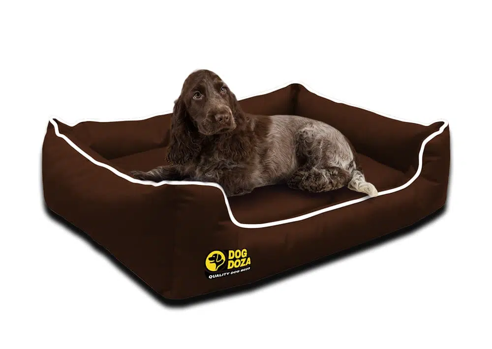 Waterproof Memory Foam Brown Dogs Bed – Dog Doza Settee Beds