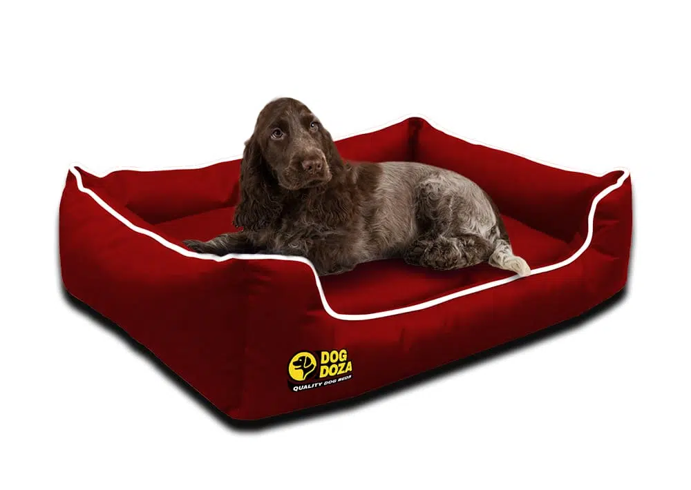 Waterproof Memory Foam Red Dogs Bed – Dog Doza Settee Beds