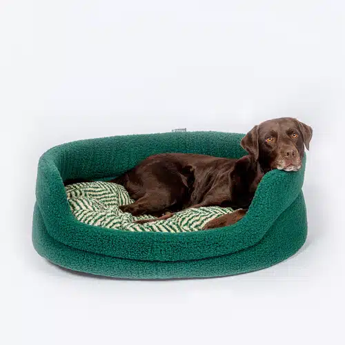 Fleece Green Oval Slumber Bed – Danish Design Dog Beds