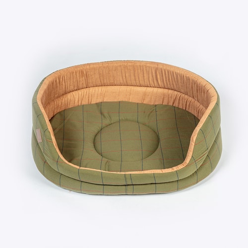 tweed luxury basket shaped dog bed