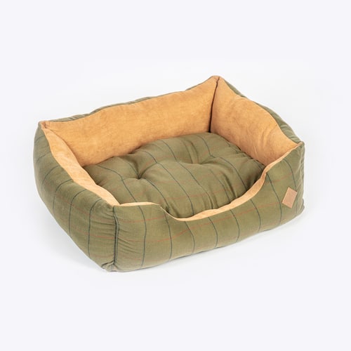 Green Tweed High Sided Mattress | Danish Design Dog Bed 