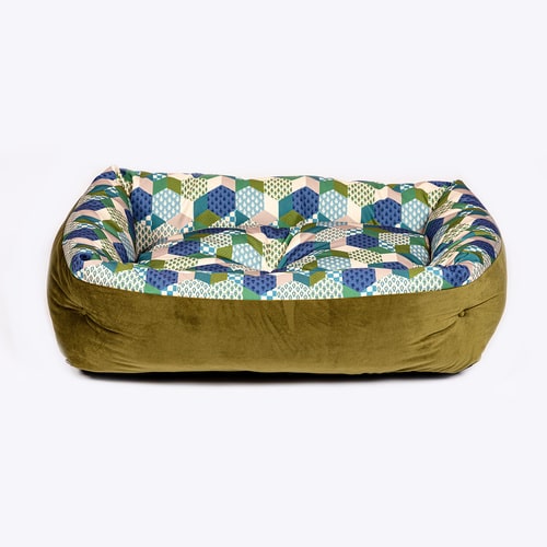 High Sided Patchwork Snuggle Lounger | Laura Ashley Dog bed