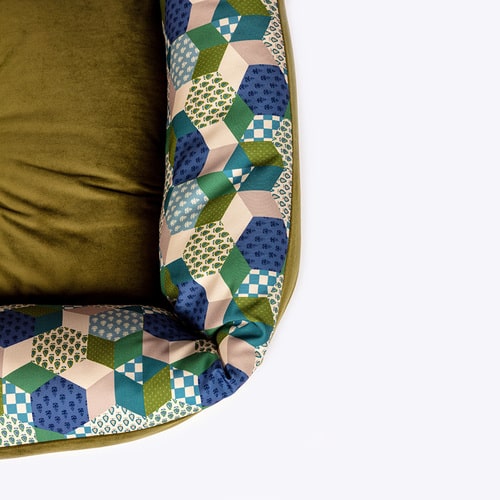 High Sided Patchwork Snuggle Lounger | Laura Ashley Dog bed